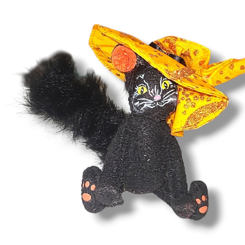 Annalee Moonlight Witch Black Cat 4" 2011 Orange Hat